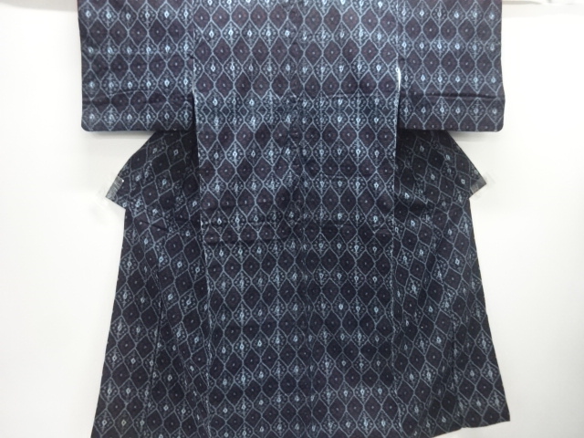 アンティーク　木綿本場久留米絣　花菱模様着物